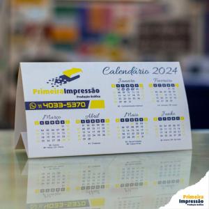 Calendário de Mesa 220x120 Papel triplex 300g 220x120 4x0   Arte personalizada